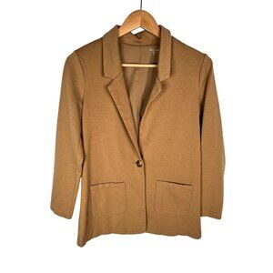 GARNET HILL Women's Camel Brown Stretch Career Blazer Size 2